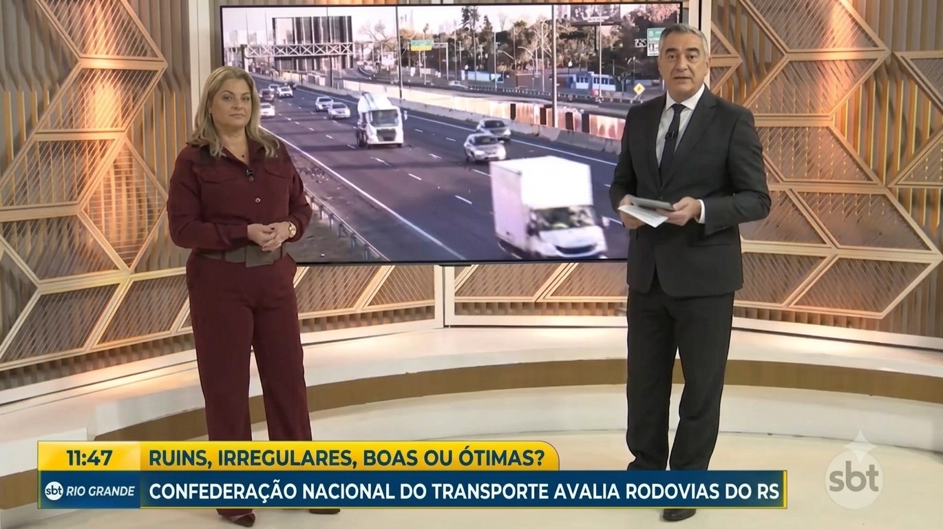 FETRANSUL na mídia: SBT Rio Grande destaca as condições das rodovias gaúchas e os resultados da Pesquisa CNT de Rodovias